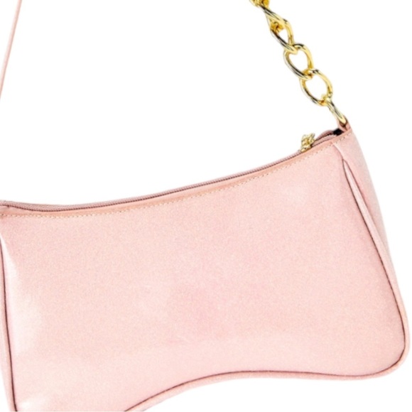Light Pink Glitter Luv Betsey by Betsey Johnson Gold Chain Shoulder Bag - Picture 8 of 8
